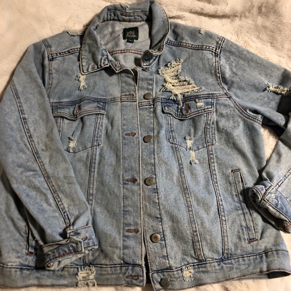Distressed Oversized Jean Jacket